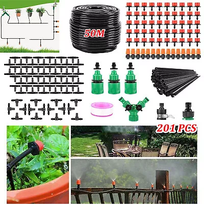 Garden 164FT Drip Irrigation System Plant Self Watering Micro Hose Sprinkler Kit • $22.99