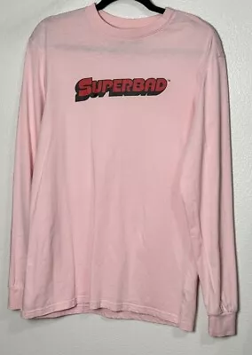 H&M Men’s Pink Superbad Movie T-shirt Long Sleeve Seth Rogan McLovin Size Medium • $10.20