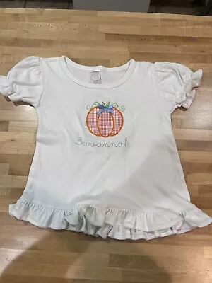 Savannah Embroidered Pumpkin Shirt Size 4 • $15