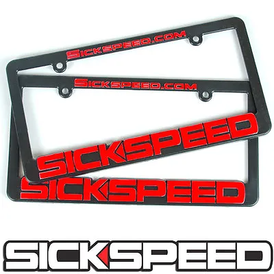 Sickspeed Logo Black Red License Plate Cover Holder Frame Tag Front Rear P5 • $11.88