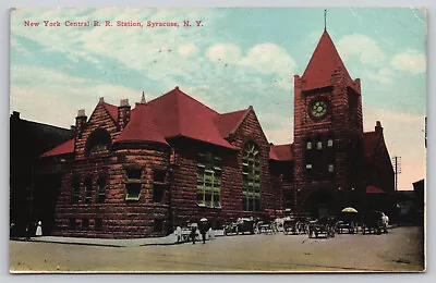 Syracuse NY New York - N.Y.C.RR Railroad Train Station - Postcard  1911 • $5.95