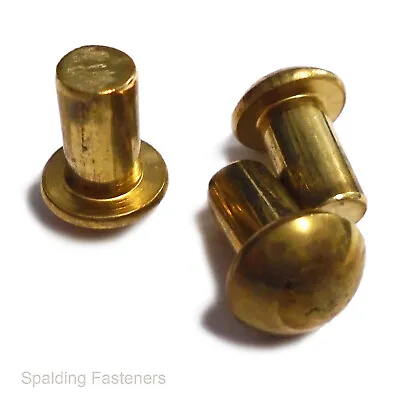 £1.76 • Buy Solid Brass Round Button Head Rivets DIN 660 2mm 3mm 4mm 5mm 6mm