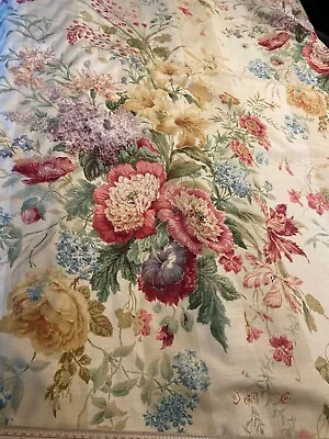 Vintage 'BERRINGTON' Colefax & Fowler Linen Fabric 142 Cm/ 56  Wide X 3.7 M Long • £111