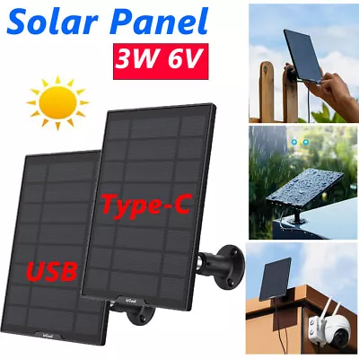 Solar Panel For USB/Type-C Port Power CCTV Camera Security Cam Battery Charger • £12.99