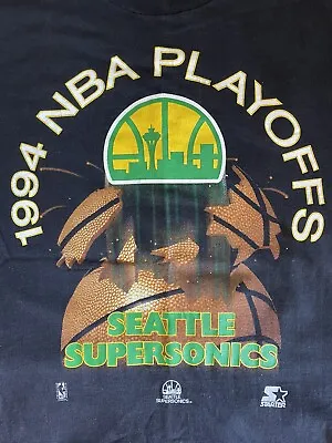 Vintage Seattle Sonic T Shirt Starter 1994 Playoffs  • $39