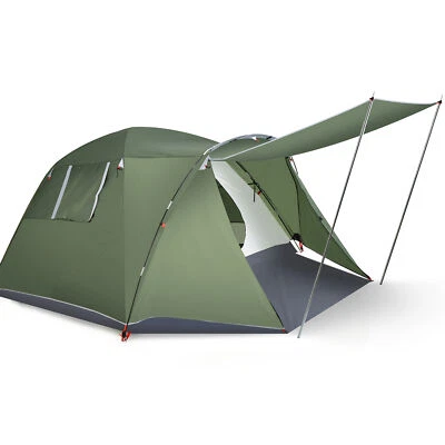 $119.95 • Buy 4-6 Person Camping Tent Waterproof Family Large Double-Layer Tents W/Front Porch