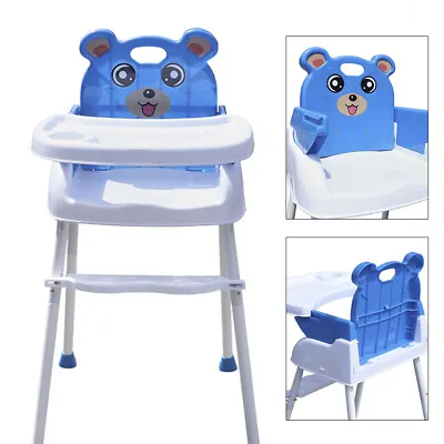 Blue Toddler Chair Portable Baby Feeding High Chair+Food Tray For Kid Restaurant • £18