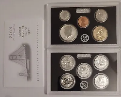 2018-s San Francisco Mint Silver Reverse Proof Set - 10 Coins • £105.10
