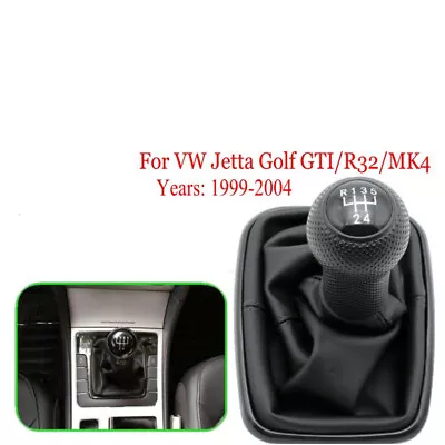 5 Speed Gear Shift Knob + Gaiter Boot Cover For VW Jetta Golf MK4 GTI R32 99-04 • $14.13