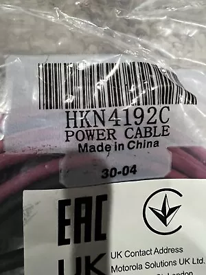 NEW Motorola Radio Power Cable HKN4192C • $25