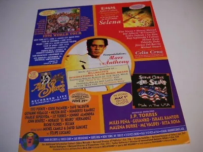 MARC ANTHONY Tropical Tribute To THE BEATLES More Original 1996 Promo Poster Ad  • $9.95