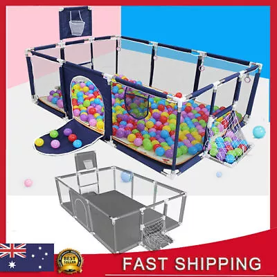 1.8M Baby Kids Playpen Safety Play Yard W/ Basketball Hoop Indoor /Outdoor • $52.99