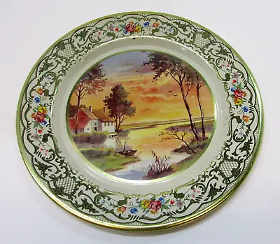 Vintage 1960's Daher Decorated Ware 8  Dia Round Tin Plate Made In Holland • $15