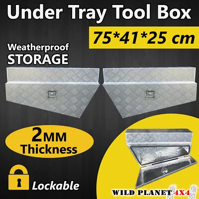 Aluminium Under Tray Ute Tool Box Heavy Duty Vehicle Chest Storage W Lock Ut • $208.95