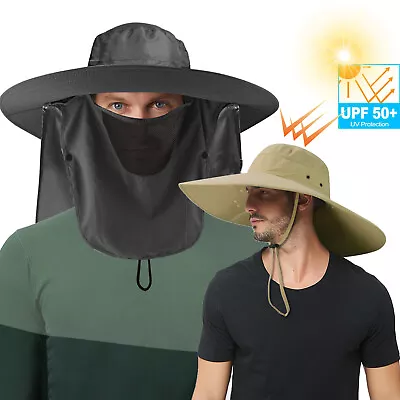 3 IN 1 Bonnie Hat Wide Brim Neck Flap Sun Protection Outdoor Fishing Bucket Cap • $9.59