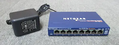 Netgear FS108 V2 8-Port 10/100Mbp/s Fast Ethernet Unmanaged Switch With AC Adapt • £24