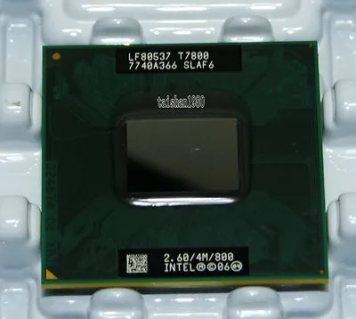 Intel Core 2 Duo T7800 SLAF6 2.6Ghz 4MB 800MHz PBGA479 PPGA478 Laptop CPU • $19.67