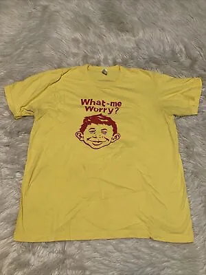 Vintage Mad TV Magazine Cartoon Network Yellow T Shirt Alfred E Newman Men XL • $99.99