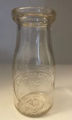 Vintage TORRINGTON CREAMERY Half Pint Milk Bottle Torrington Connecticut • $14