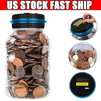 2.5L Piggy Bank Counter Coin Electronic Digital LCD Counting Coin Money Saving • $13.96