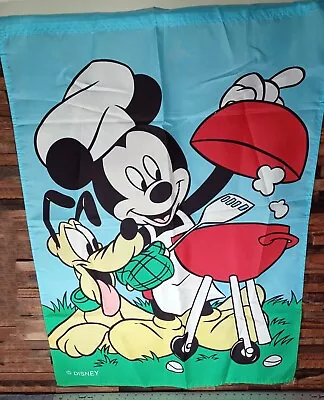 VTG Disney Mickey Pluto Summer Grilling Garden Flag Large 30 X42 • $19.95