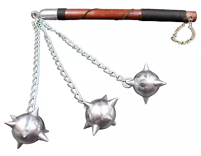 Medieval Gladiator Spiked Solid Metal Triple Mace Ball Flail Morningstar  • $180