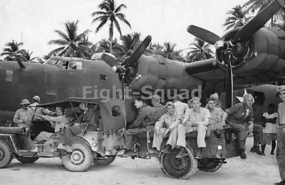 WW2 Picture Photo Ellice Islands 1943 B-24 Liberator Bomber And Crew 1729 • $5.95