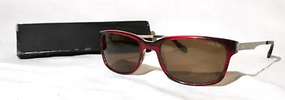 Tumi Severn Sunglasses 53-18-135 Ruby Horn Acetate Glasses W/ Checkered Arms • $54.99