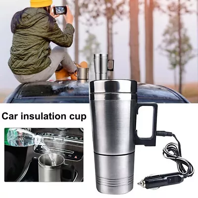 12V Car Heating Cup Electric Kettle Thermal Heater Boiling Milk Tea Bottle 300ML • £12.99