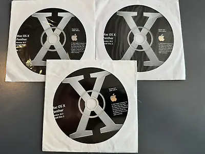 Mac OS X 10.3 Panther Complete Set Of 3 Install Discs • $19.95