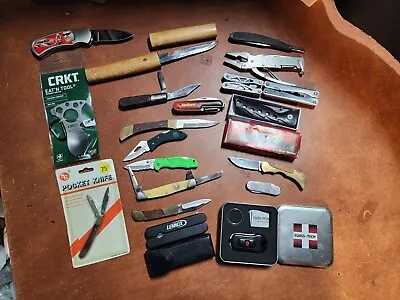 Folding Pocket Knife Fixed Blade Hunting Knife Multi Tool Mixed Lot Of 20 Bundle • $33.74