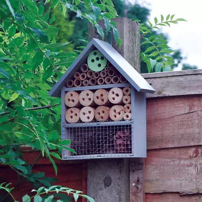 Large Wooden Insect Bee Beetle Bug Garden Nesting Box House Hotel Shelter HOTEL5 • £9.95