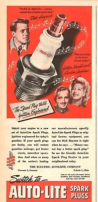 Vintage 1947 Auto Lite Spark Plugs Print Ad • $9.99