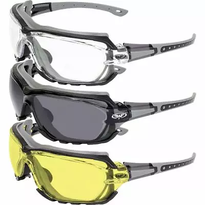 3 Global Vision Octane  Motorcycle Glasses Octane Gray With Clear Smoke & • $44.99