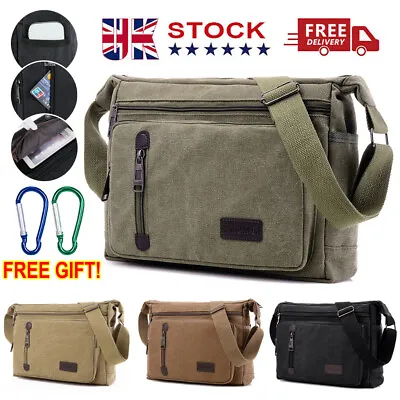 £9.99 • Buy Men Canvas Bag Military Travel Hiking Cross Body Shoulder Bag Messenger Retro UK