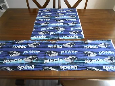 Hancock Fabrics Large Print Muscle Car Cotton Quilt Fabric Remnants • $12