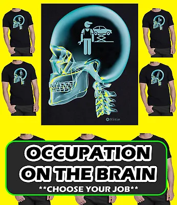 £10.99 • Buy Mens T-Shirt Occupation Brain Christmas Gift Farmer Fireman Tattoo Vet Mechanic