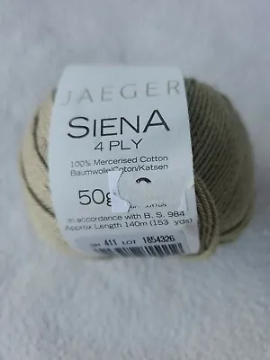 Jaeger Siena 4 Ply Yarn 100% Mercerised Cotton Color 411 • $12