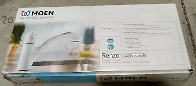 Moen Renzo Single-Handle Pull-Out Sprayer Kitchen Faucet Glacier Finish CA87316W • $84.98