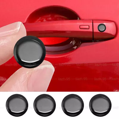 4Pcs 20mm Black Car Lock Keyhole Sticker Protection Cover Decoration Universal • $2.75