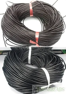 Genuine Leather Cord Thread For Diy Bracelet Necklace Jewelry Making 10M 100M • £4.70