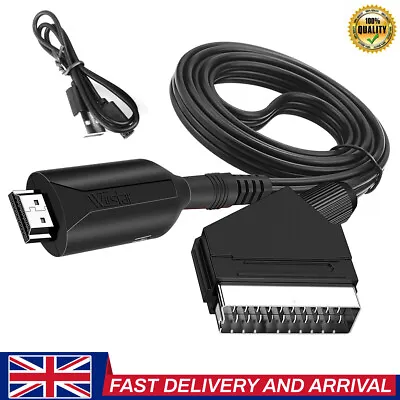 SCART To HDMI Converter Cable SCART HDMI OLD DVD TO HD TV Video Adapter 1mLength • £8.79