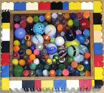 Original OOAK 3D Art Assembly  I've Found My Marbles   Lego Crayons Marbles... • $49.80