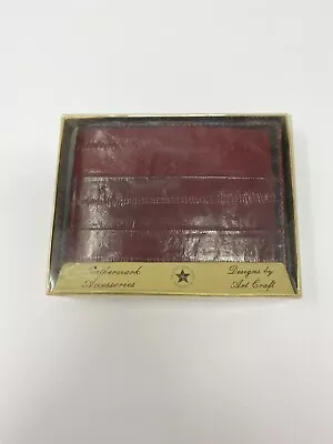 Vintage Eel Skin Men's Bifold Wallet Cash Credit Card License Holder Dark Red • $9.99
