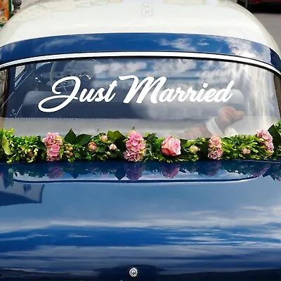 JUST MARRIED Removable Vinyl Car Decal Stickers Wedding Day Car • £3.99