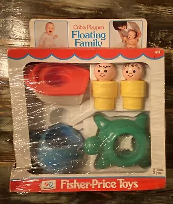 Fisher Price Vintage 1975 Floating Family Plastic Bath Tub Toy Set W/ Box • $42