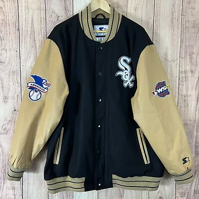 Starter Chicago White Sox MLB Baseball Varsity Jacket  3XL Leather World Series • $379.95