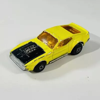 1972 MATCHBOX SUPERFAST BOSS MUSTANG #44 Yellow Diecast 1/63 Amber Shield • $5.99