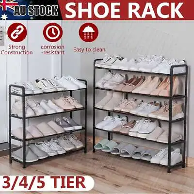 $16.59 • Buy 3/4/5 Tiers Layers Shoe Rack Storage Organizer Shelf Stand Shelves Shoe Storage