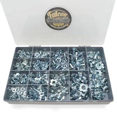 £12.59 • Buy 240 Assorted M3 M4 M5 M6 M8 M10 M12 Zinc Four Pronged Captive Drive Tee Nuts Kit